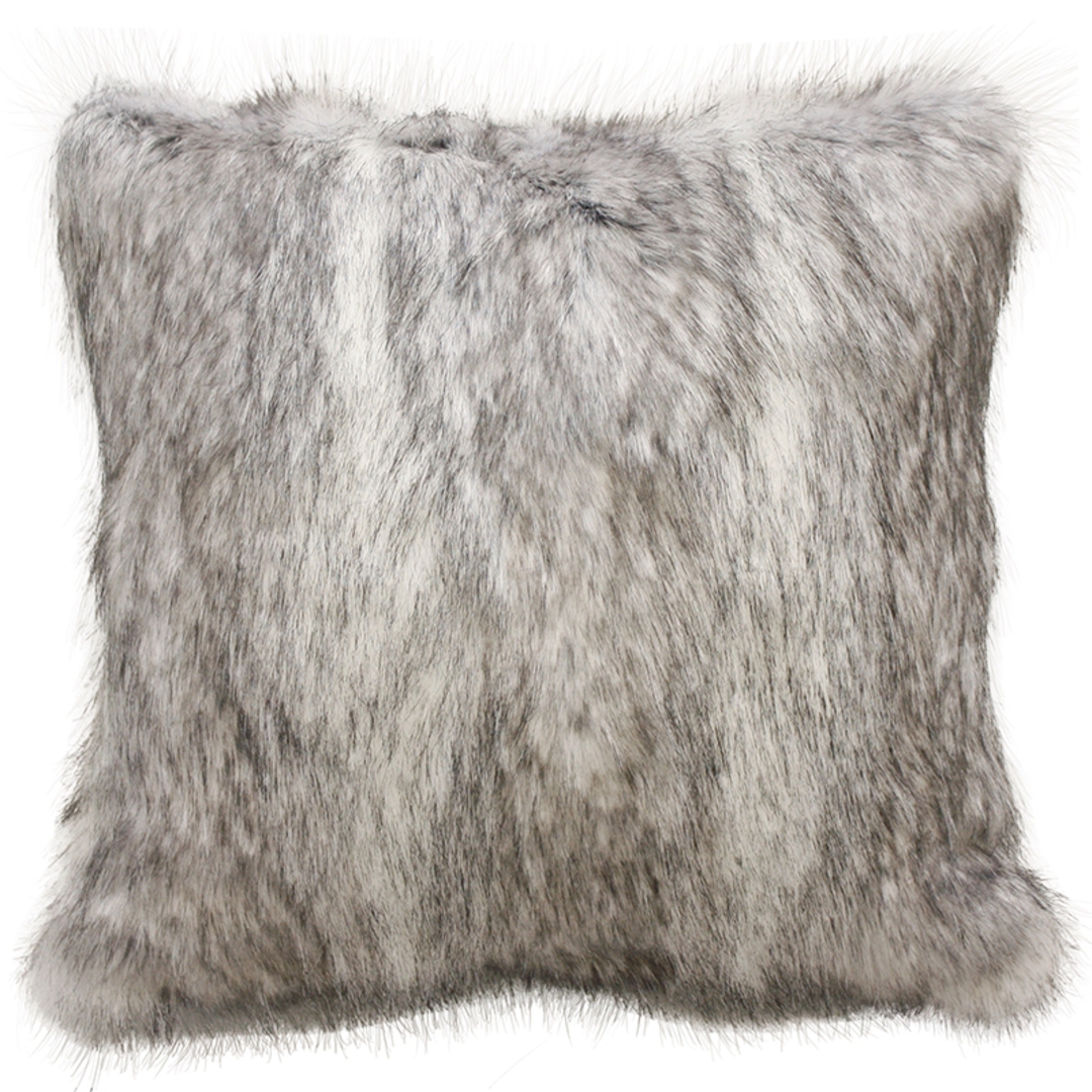 Heirloom Exotic Faux Fur - Cushion / Throw -  Grey Coyote image 3
